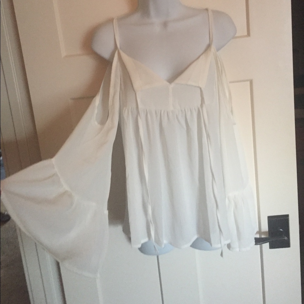 Bell sleeve chiffon blouse
