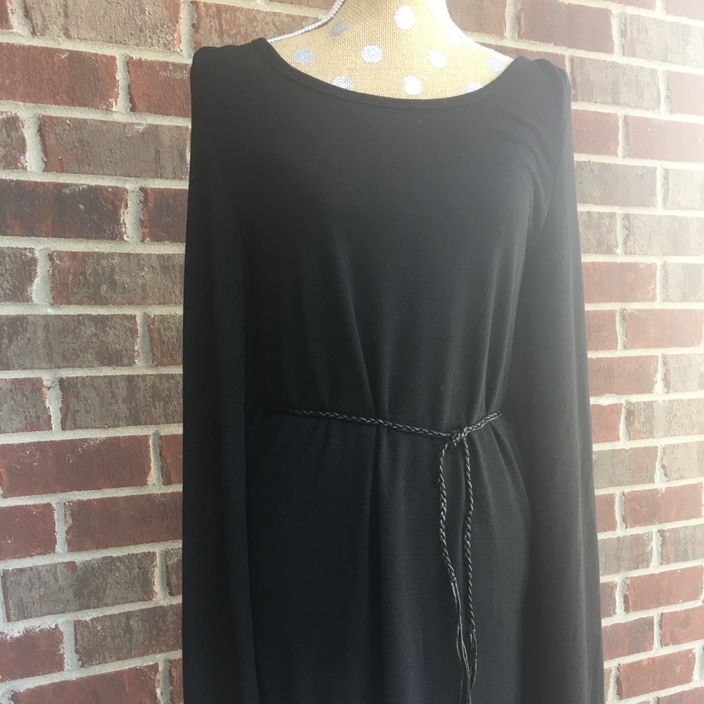 Sweater Knit Top with Cape Sleeves and Belt