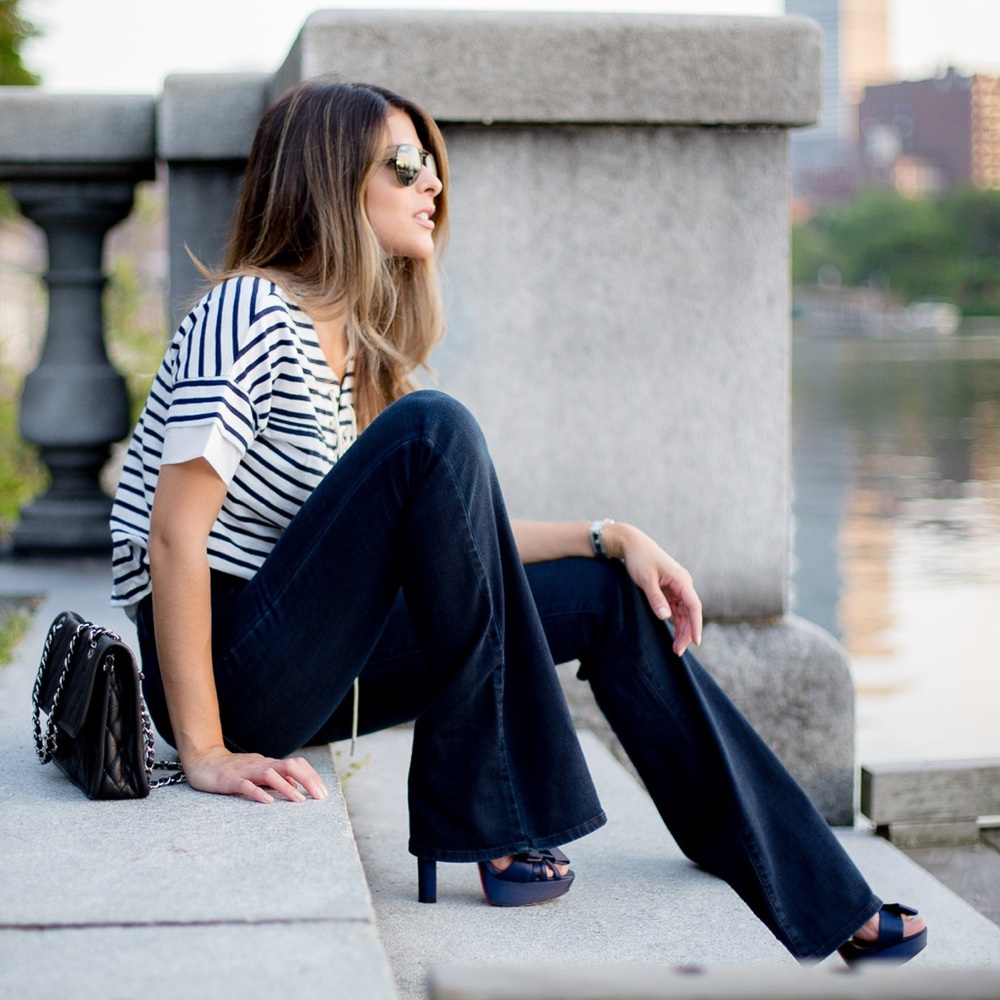 Abercrombie denim bell bottoms