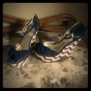 Wedge heel shoes. Only have been worn once.