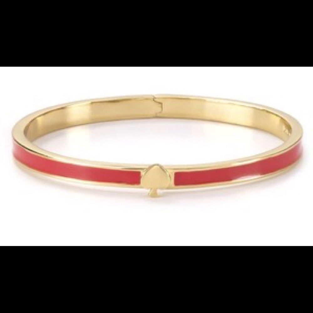 Kate Spade thin hinged bangle in red,
