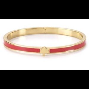 Kate Spade thin hinged bangle in red,