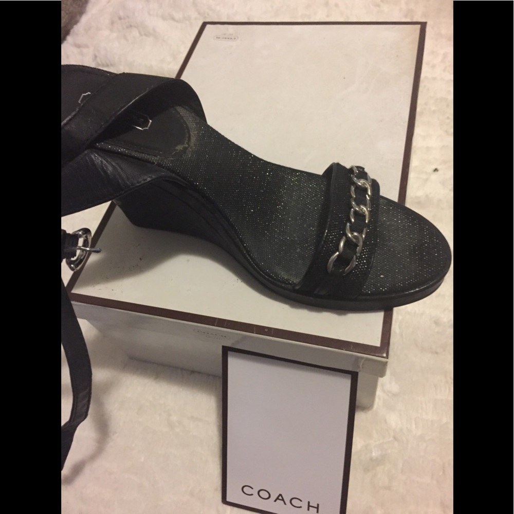 Coach ankle strap wedge sandal