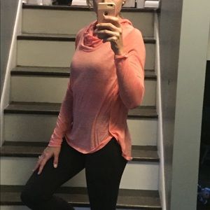 Yoga cowl neck thin long sleeve