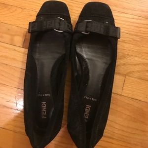 Black suede flats - amazing condition