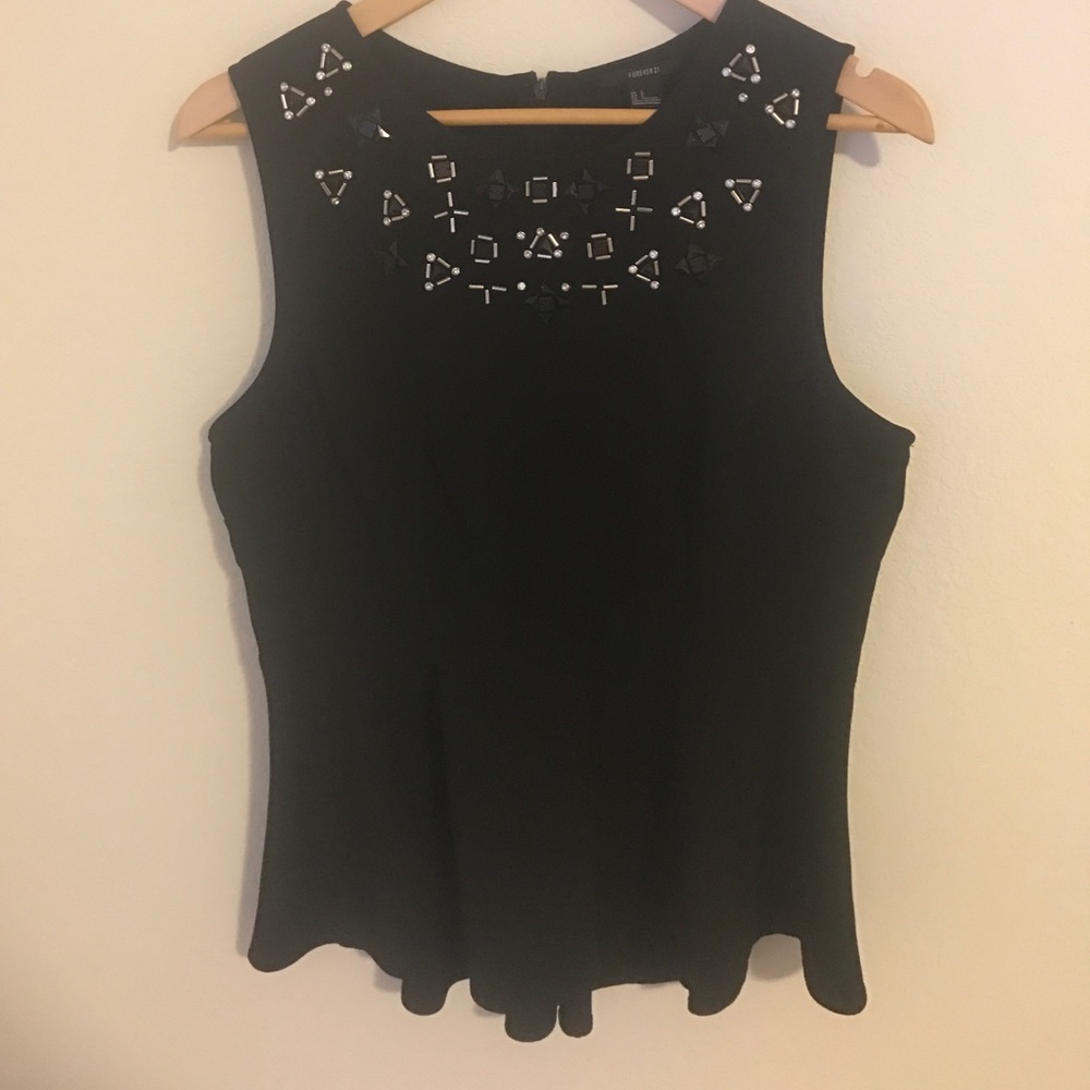 Forever 21 beaded peplum top