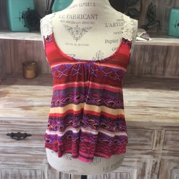 NWOT "Heat Wave" crochet-back top - Picture 2 of 3