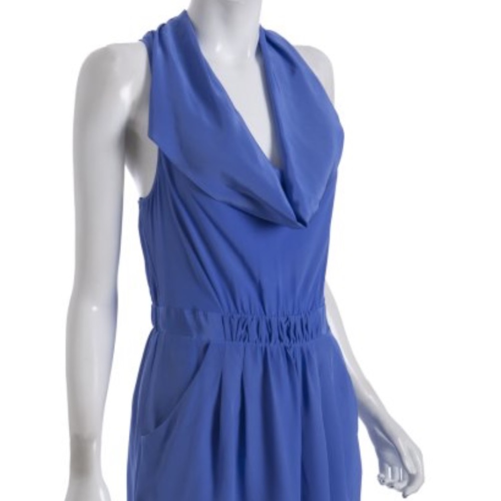 BCBG maxazria chambray silk draped dress.