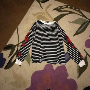 Black and white, w/ Roses shirt