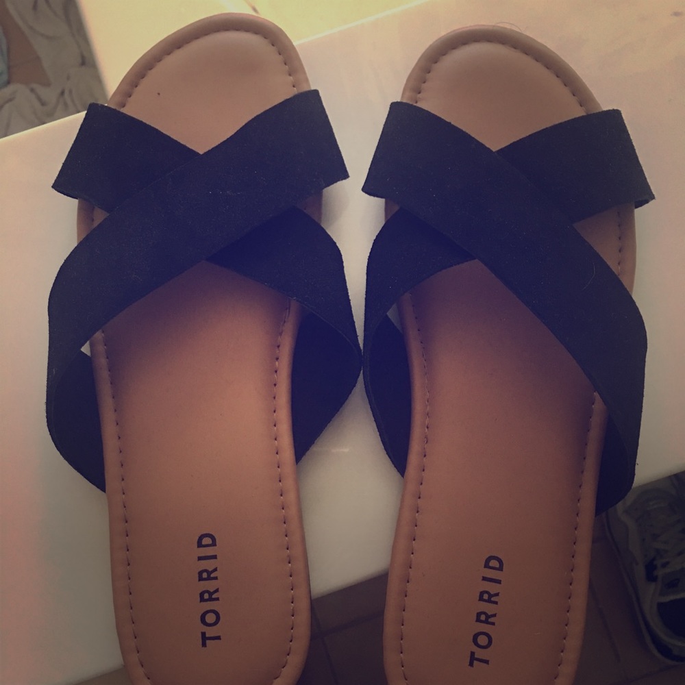 Black Torrid Crisscross Sandals