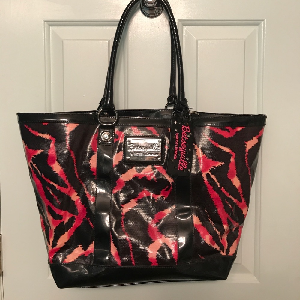 Betsy Johnson Pink Leopard Tote