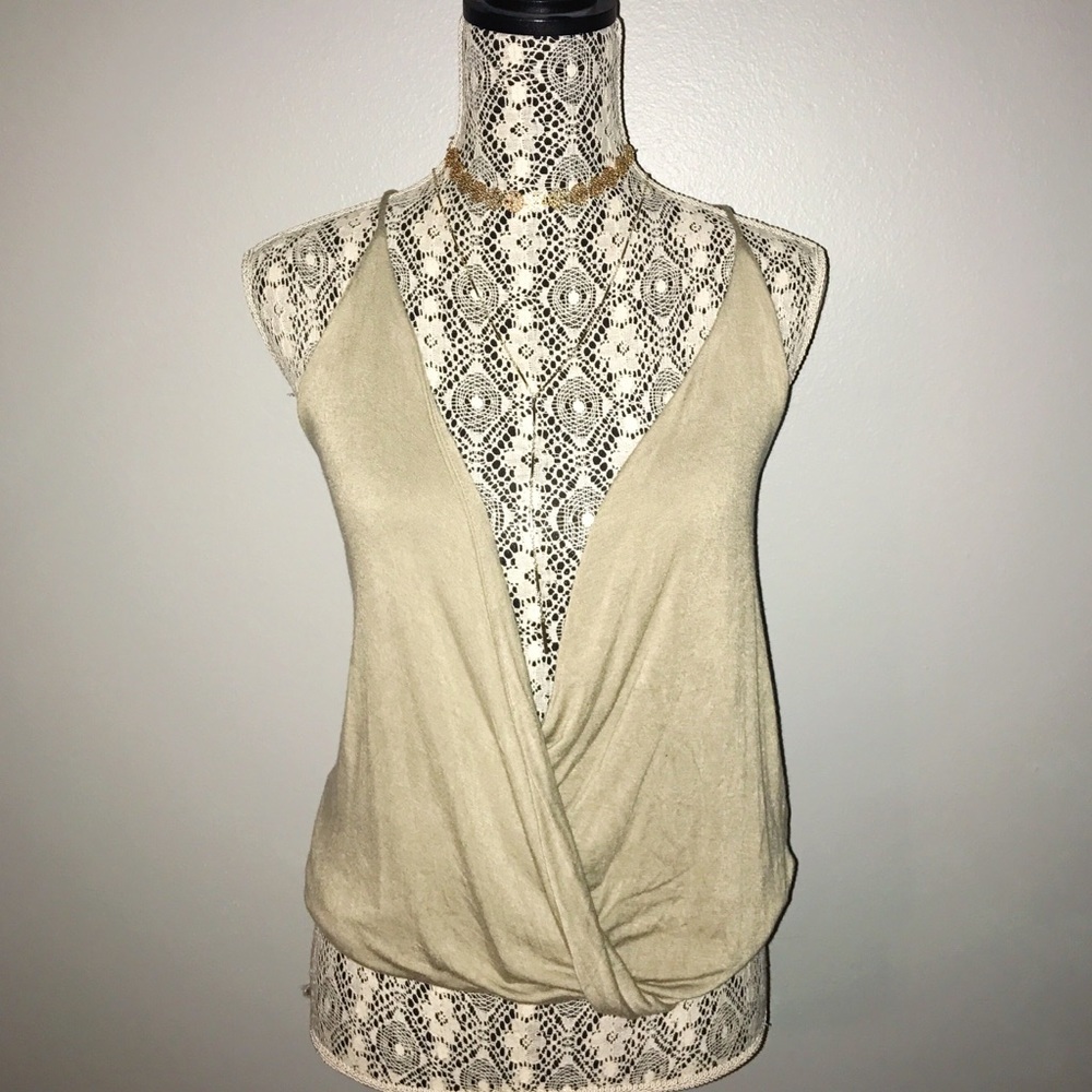 UO MOSS GREEN PLUNGING TOP