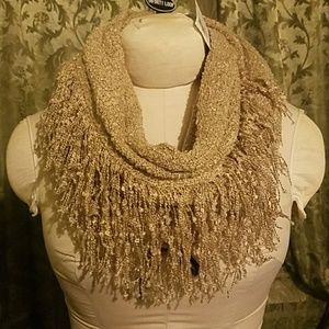 Infinity Fringe Supply Loop Scarf Knit Texture
