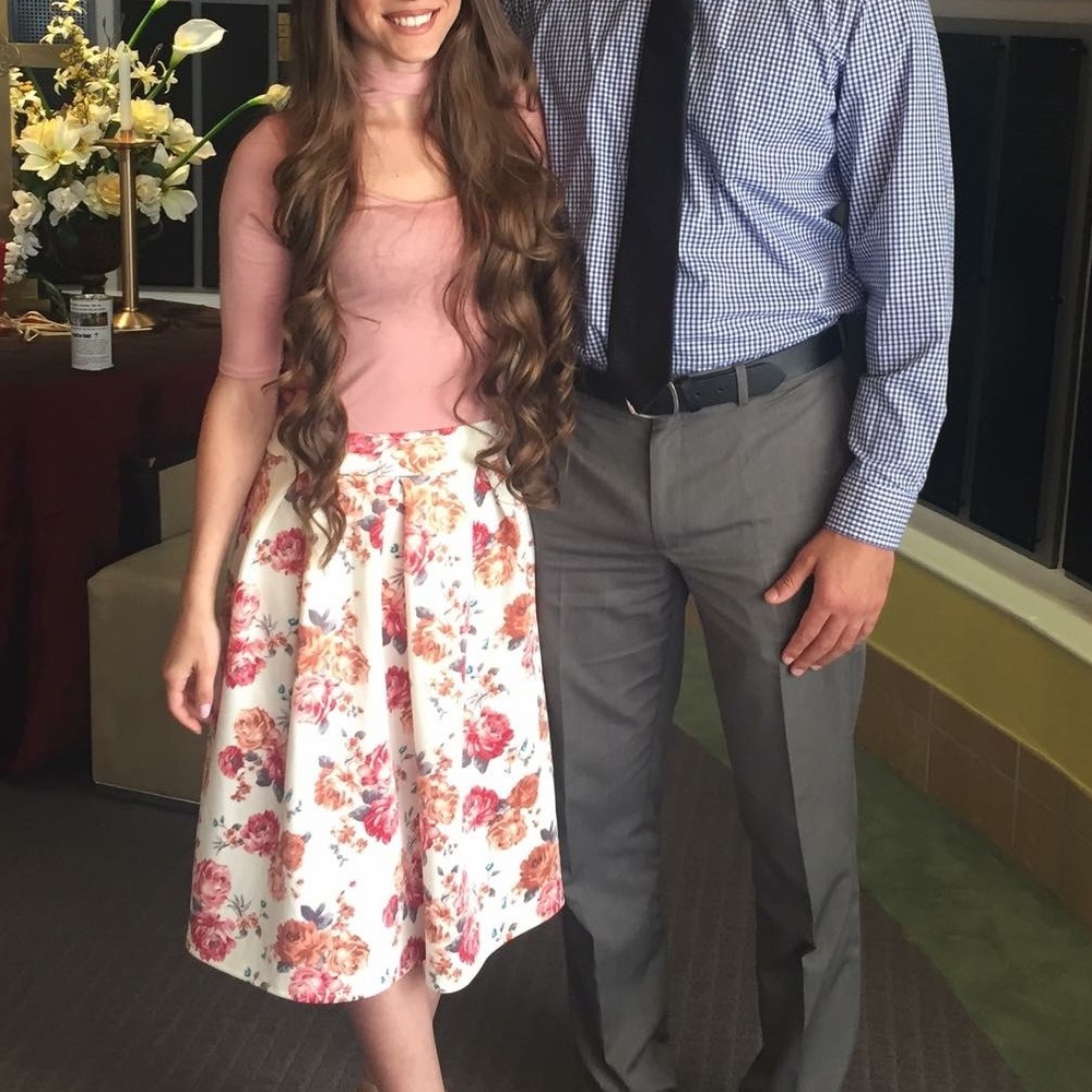 Pink and white flower dress