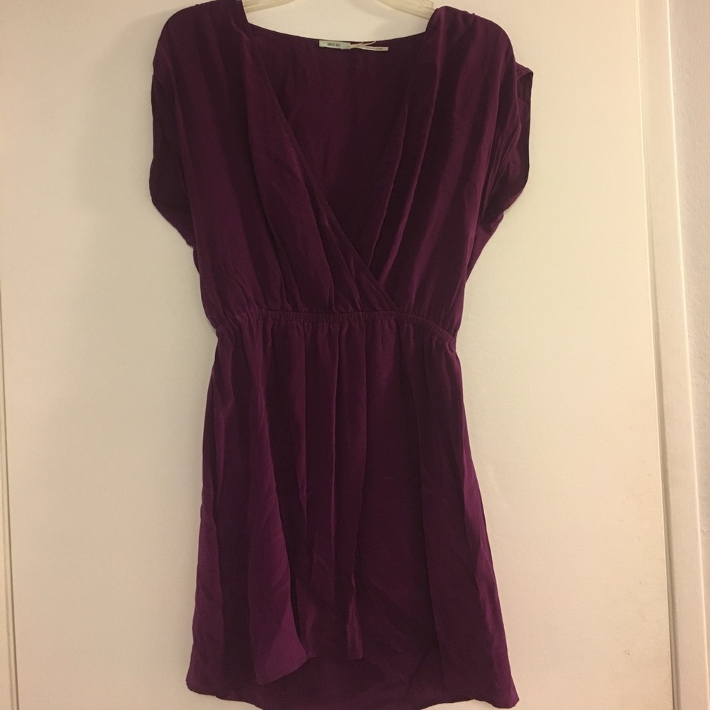 Deep neck silk blouse