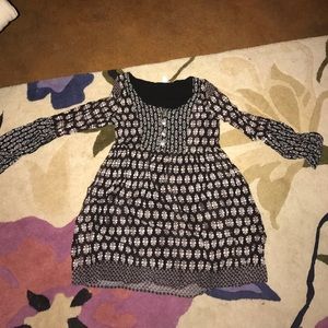 Burgundy and white dress