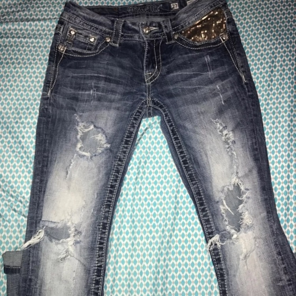 Distressed miss me skinny jeans