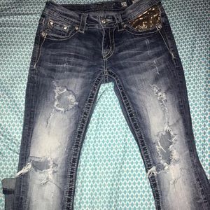 Distressed miss me skinny jeans