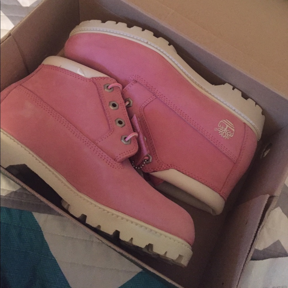 Pink Timberlands.