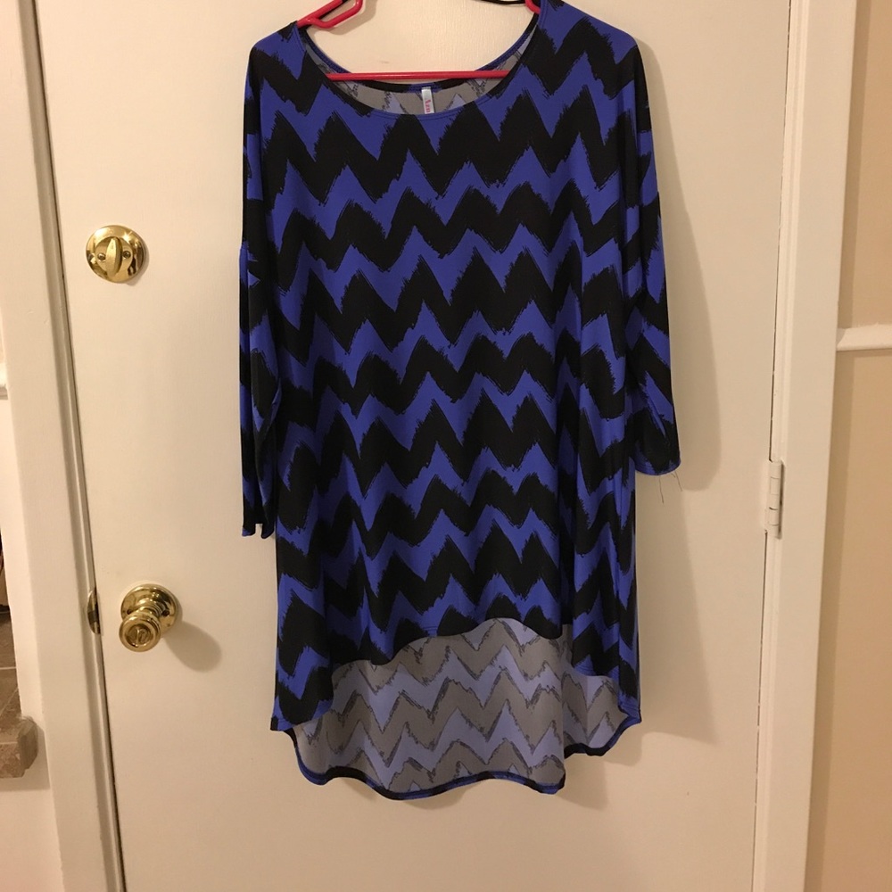 High Low Chevron Long Blouse