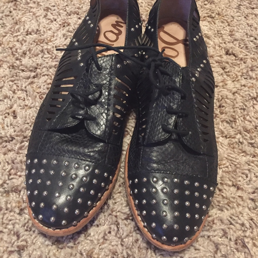 Sam Edelman black leather stud shoes