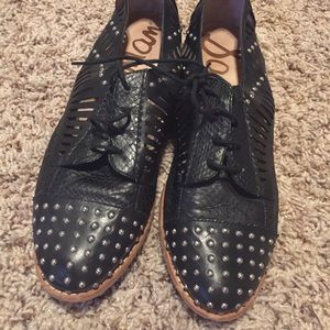 Sam Edelman black leather stud shoes