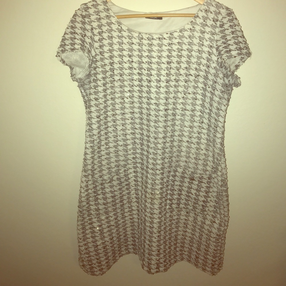 Printed and bejeweled dress