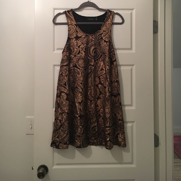 MINKPINK Black and Gold Pattern Dress - Picture 1 of 4