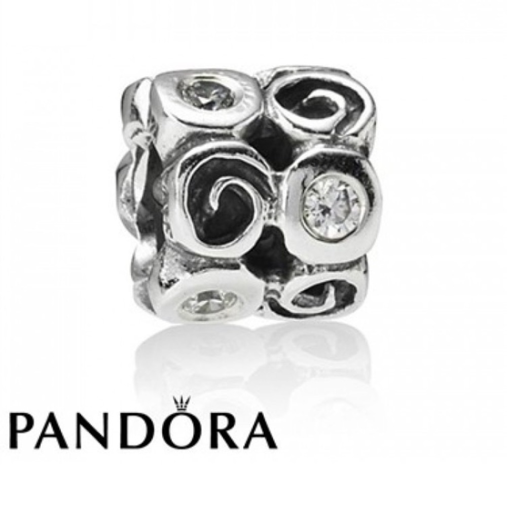 Silver CZ pandora charm