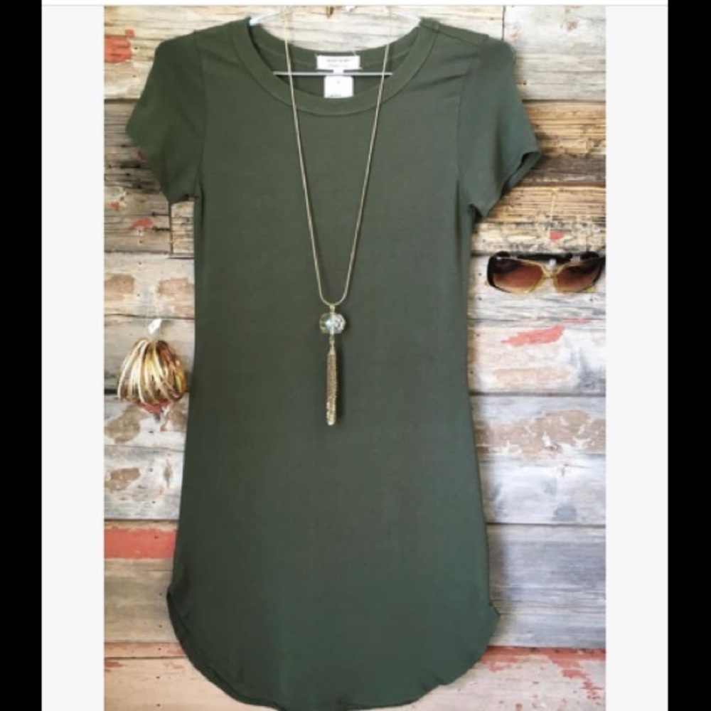 Olive green fitted dress