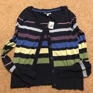 Striped button cardigan