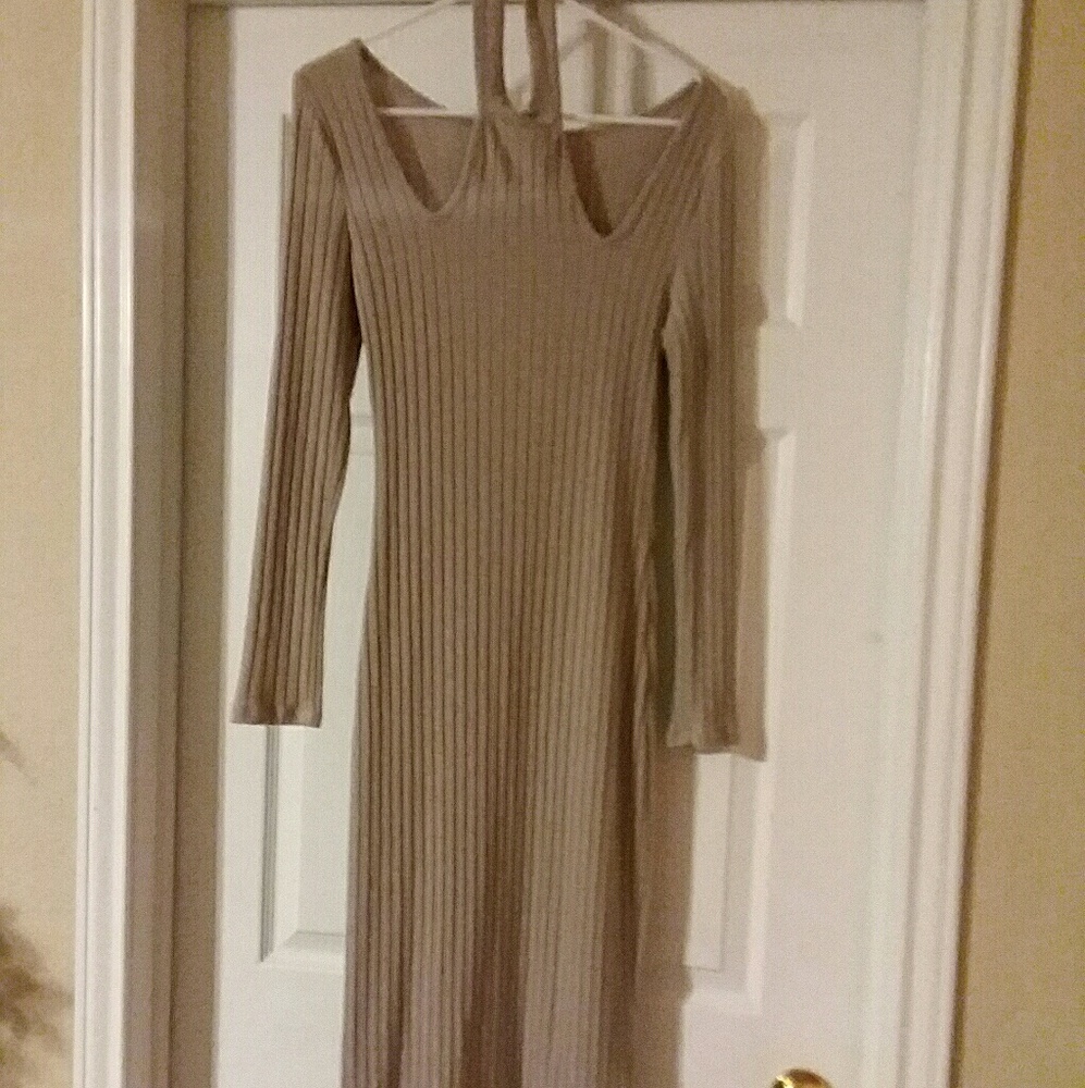 Long sleeve ribbed dress