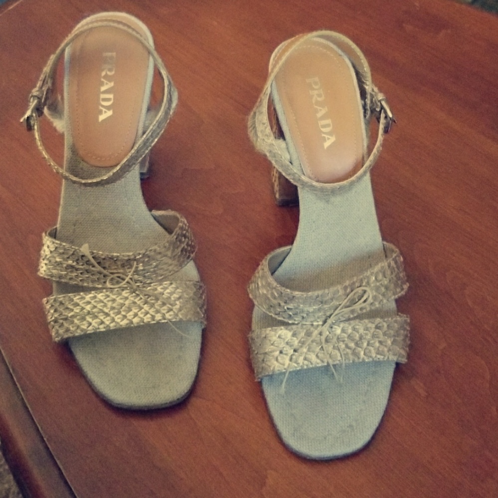 Prada ankle wrap heels