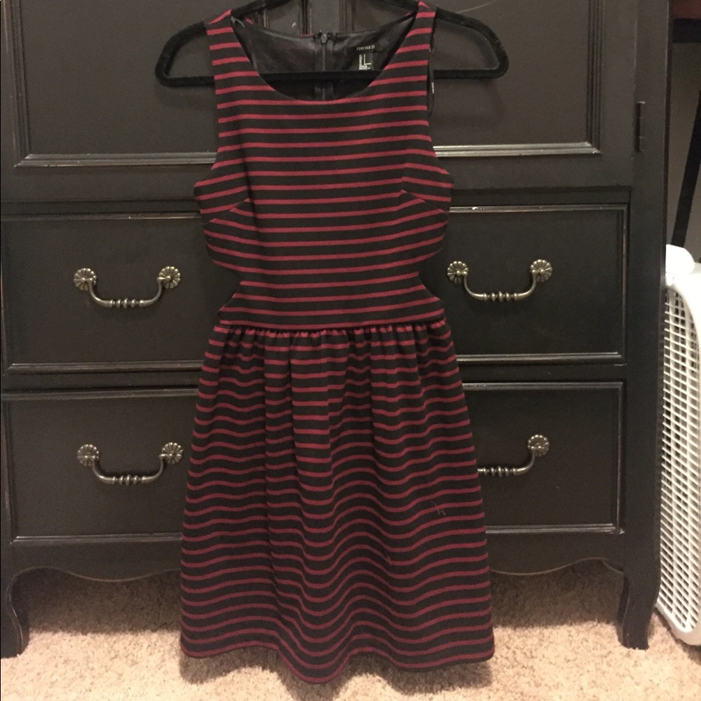 Red and black dress
