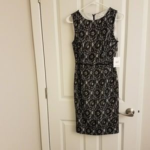 NWT Calvin Klein Black Floral Lace Dress