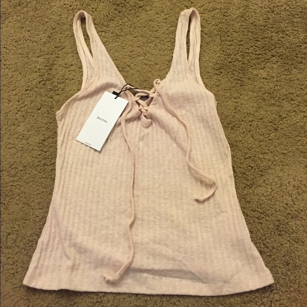 Bershka pink tank top
