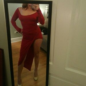 Jessica Rabbit Style Red Dress - Asemetrical