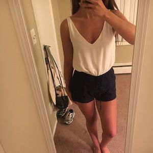 Super cute white and blue romper