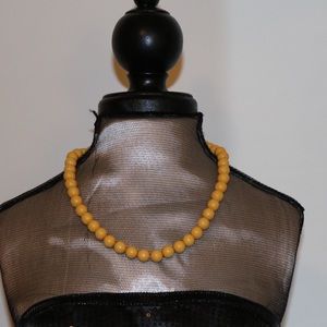 Vintage Yellow Beaded Necklace