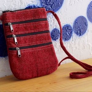 Red Pure Hemp Crossbody - Vegan
