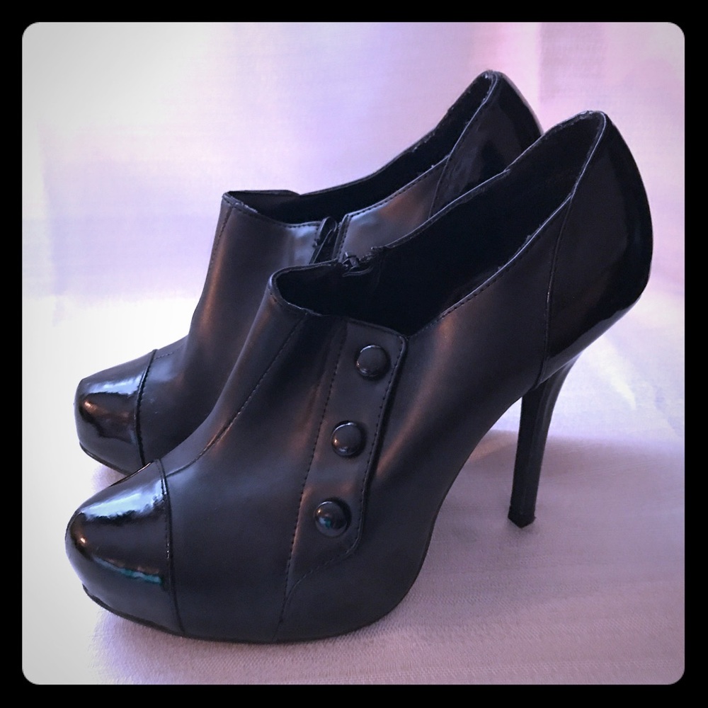 Black ankle booties w/ buttons