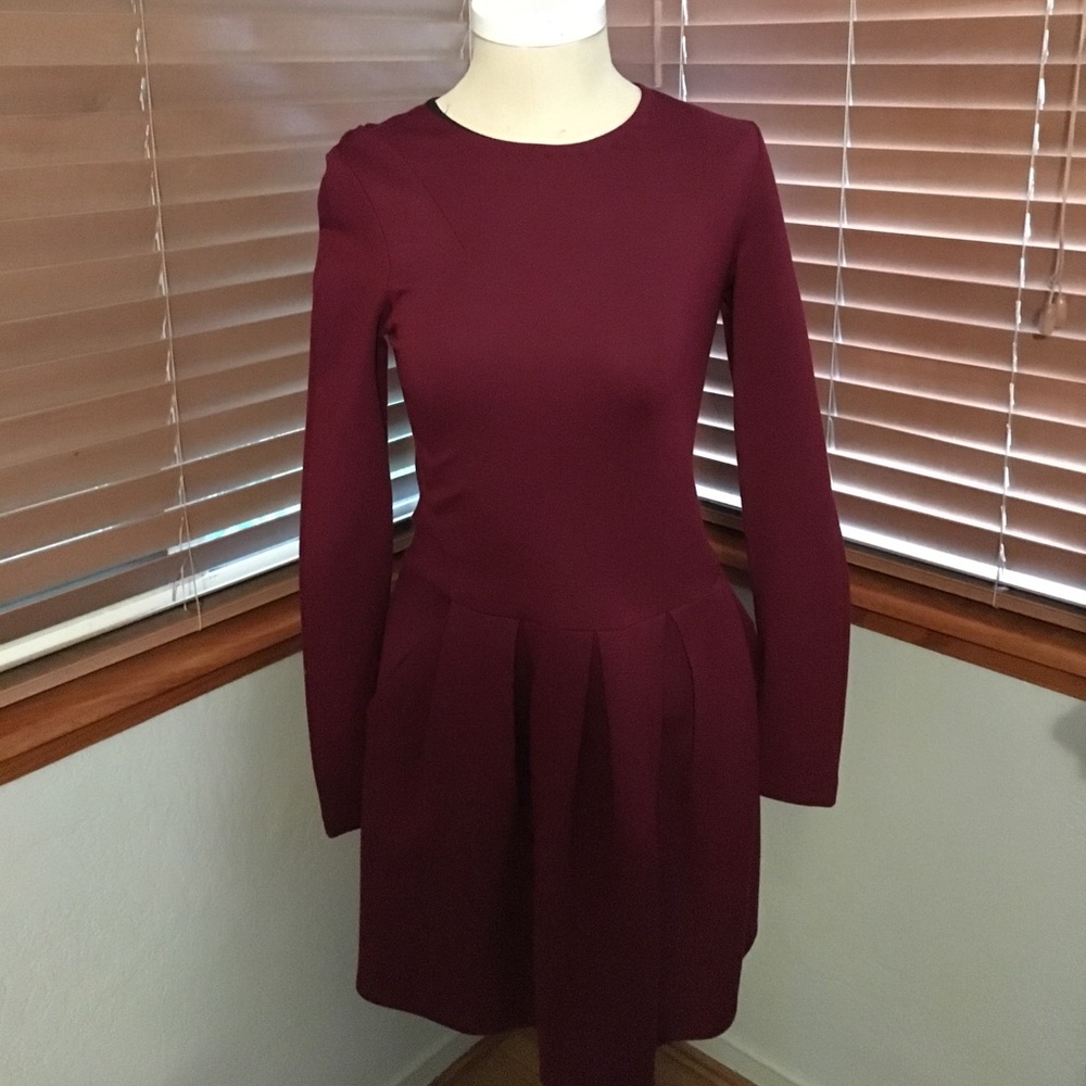 Wilfred long sleeve burgundy dress