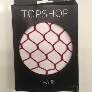 Topshop Red Fishnet Tights (M/L)