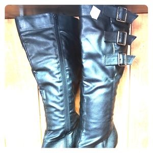 Black knee high boots