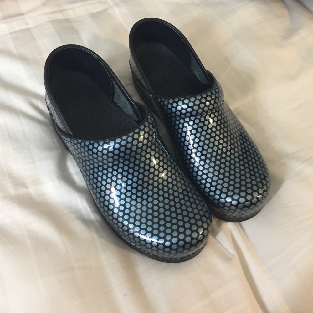 Dansko clogs blue polka dots size 39