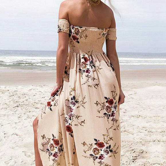 Apricot Floral Maxi Dress - Picture 4 of 8