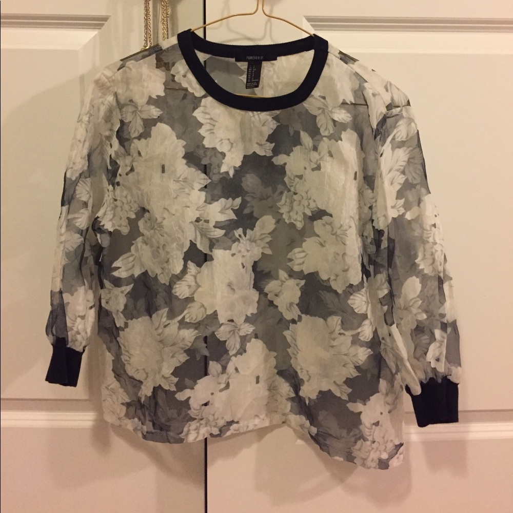Forever 21 floral mesh top