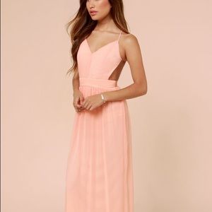 l u l u * s//BACKLESS PEACH MAXI DRESS $30