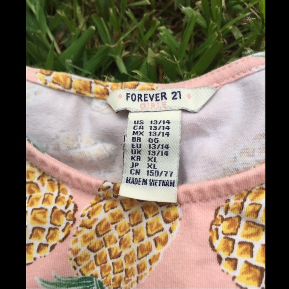 FOREVER 21 Girls Pineapple Tank Top XL - Picture 3 of 3