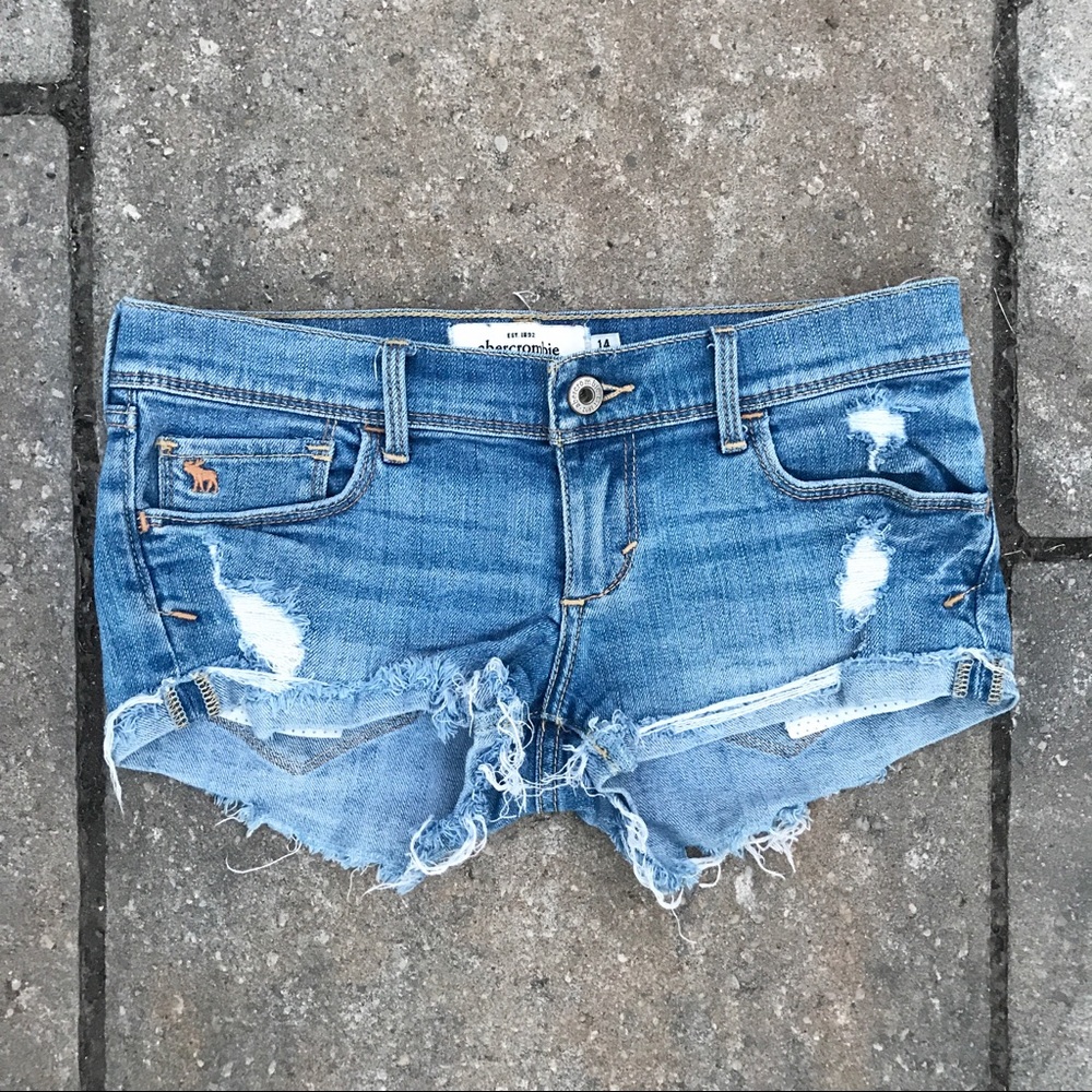 Distressed Light Wash Denim Shorts